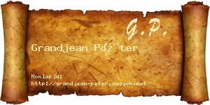 Grandjean Péter névjegykártya